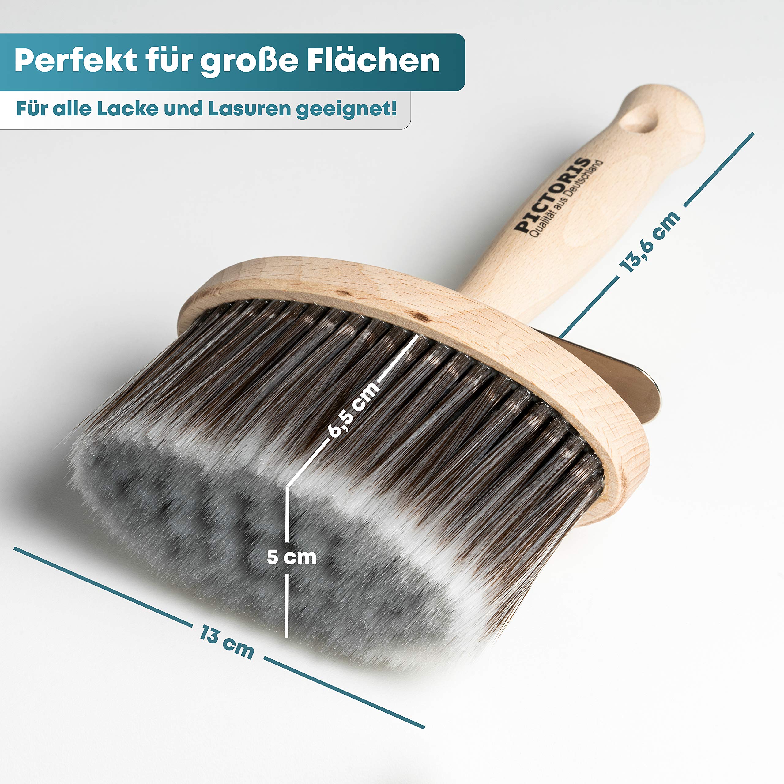 Barniz Para Pintura A La Tiza PICTORIS Brocha De Superficie Prémium 100 % Fabricada En Alemania Gran Cepillo De Pintura Para Todos Los Barnices Y Barnices Cerdas Sintéticas De Brochas Pintor