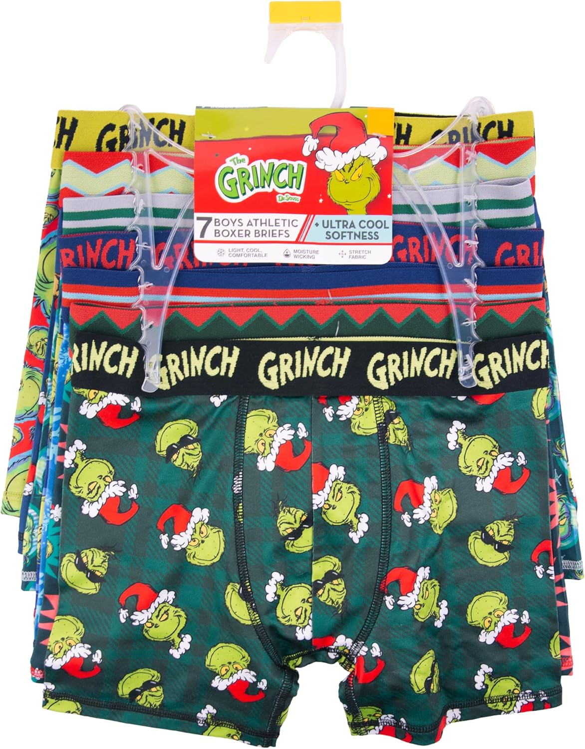 Dr. Seuss boys The Grinch Who Stole Christmas Amazon Exclusive Athletic Boxer Briefs Sizes 2/3t-10 - Image 2