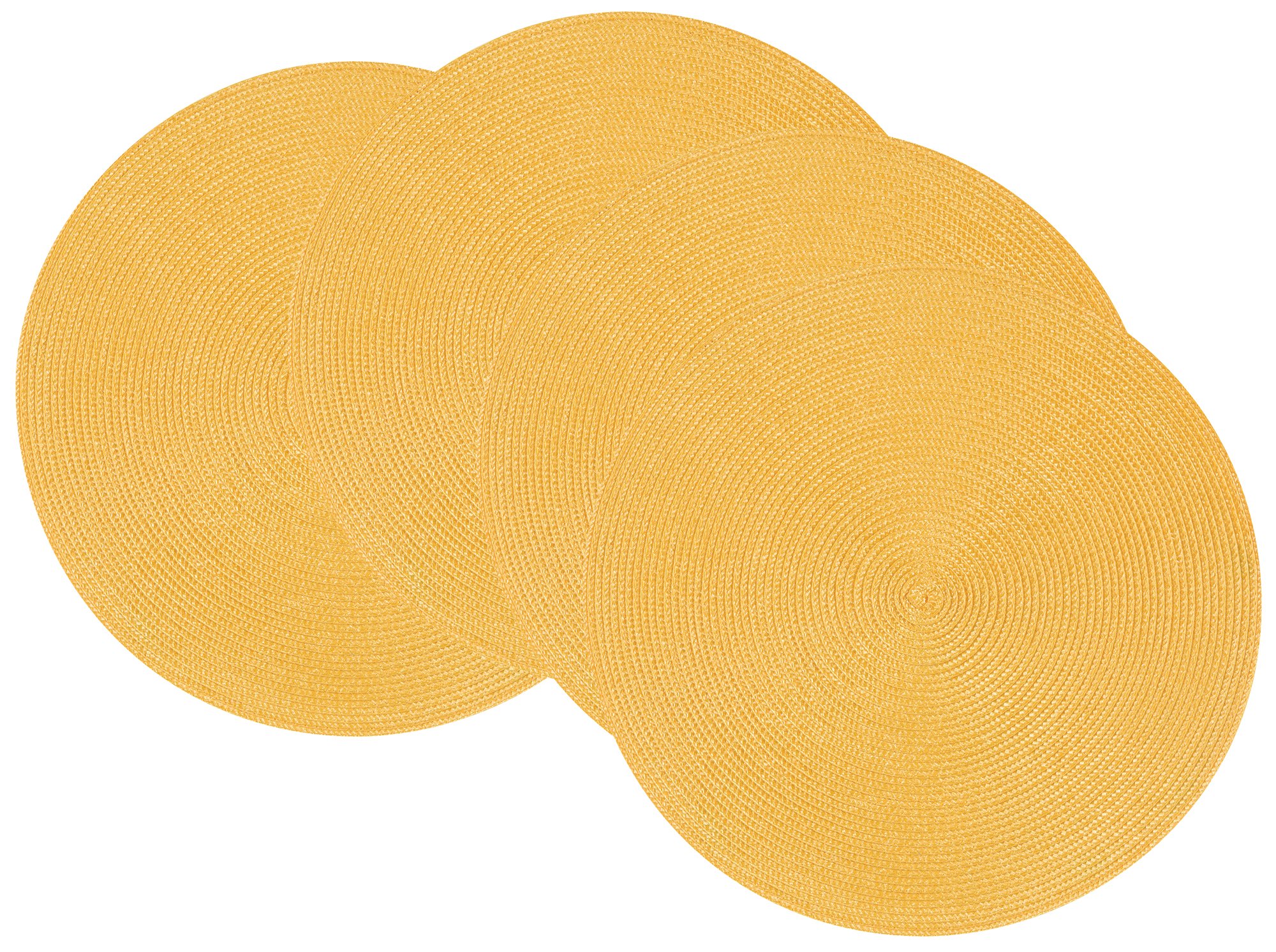 Now Designs Disko Round Placemats, Disko Honey, Set of 4