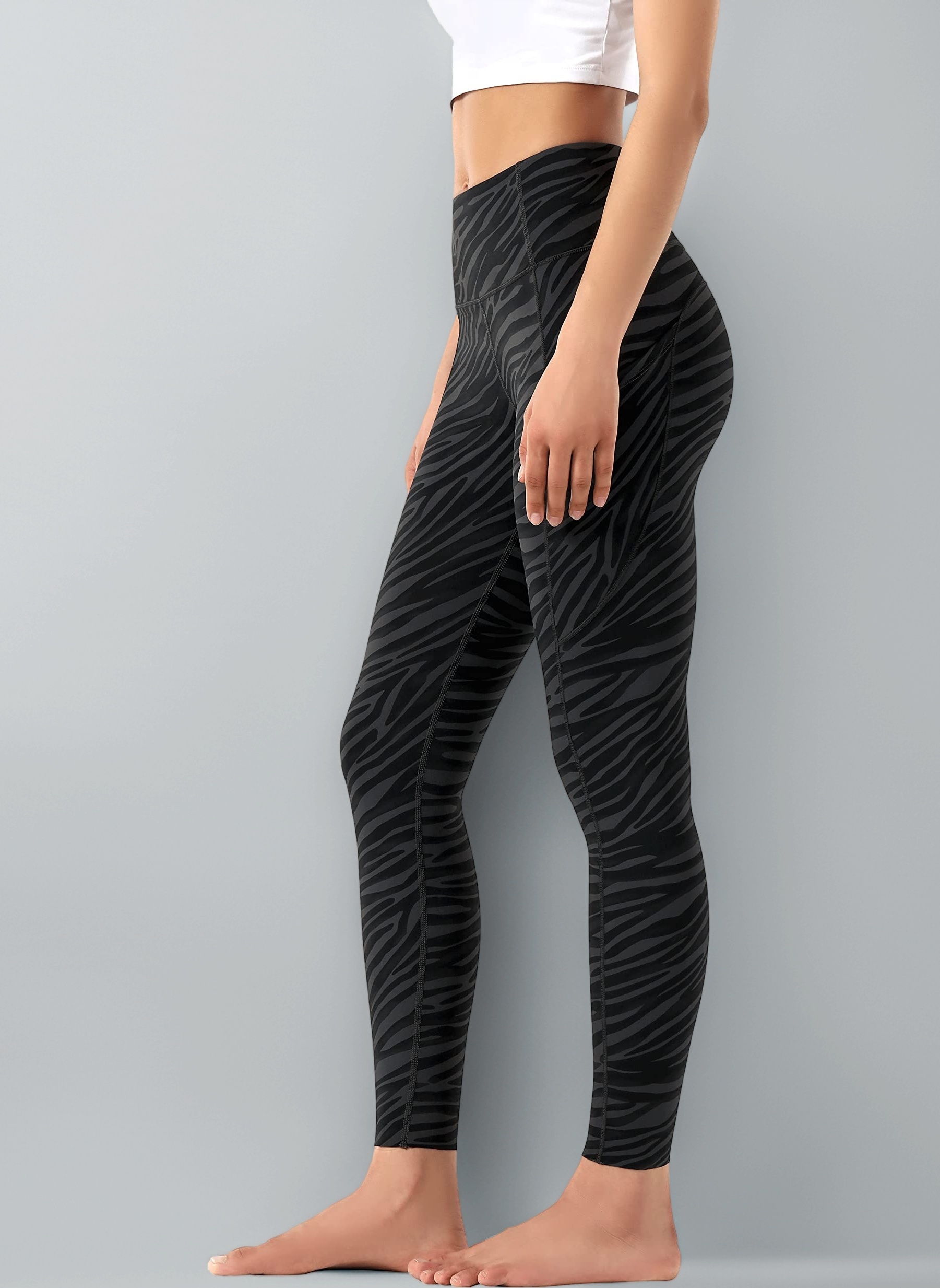 High Waist Gym Leggings for Women with Side Pockets Stretch Yoga Pants for Workout Running Sports