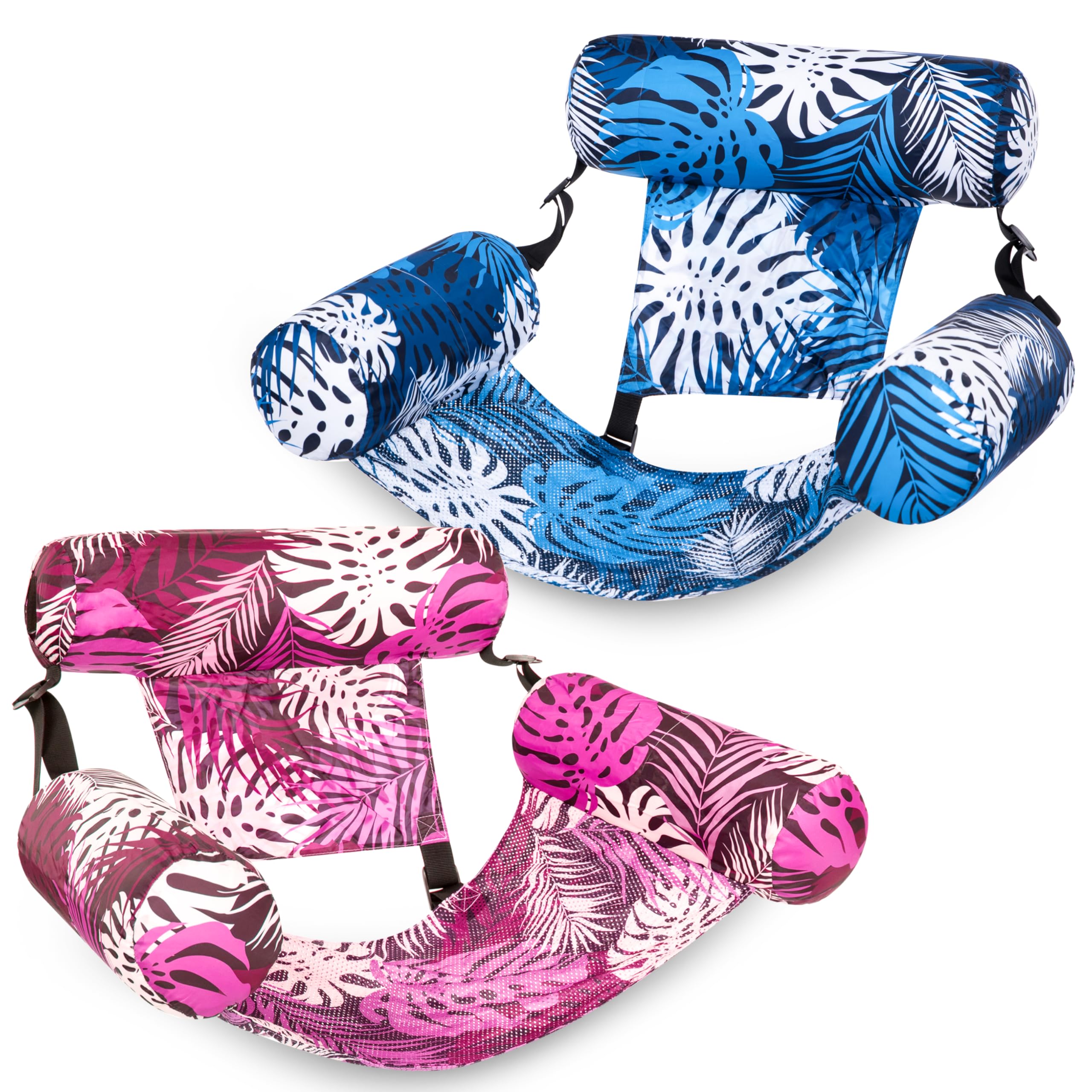 SLOOSH Inflatable Pool Floats Adult,2 Packs Floating Lounge Chairs,Blow up Pool Noodles for Adult Heavy Duty,Floating Chair for Party Summer Water Beach Lake Fun