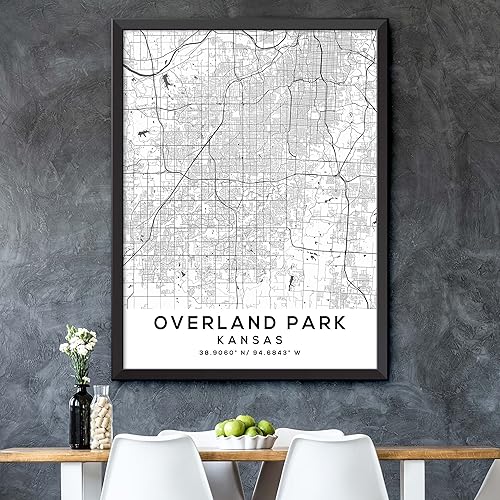 Miniatura 5 de Mapa de Overland Park, Kansas, Light 2 (16x20)