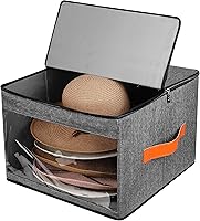 Vista 1 de Caja de almacenamiento mejorada para sombreros para mujeres y hombres, organizador de cajas de sombreros de armario con tapas a prueba de polvo