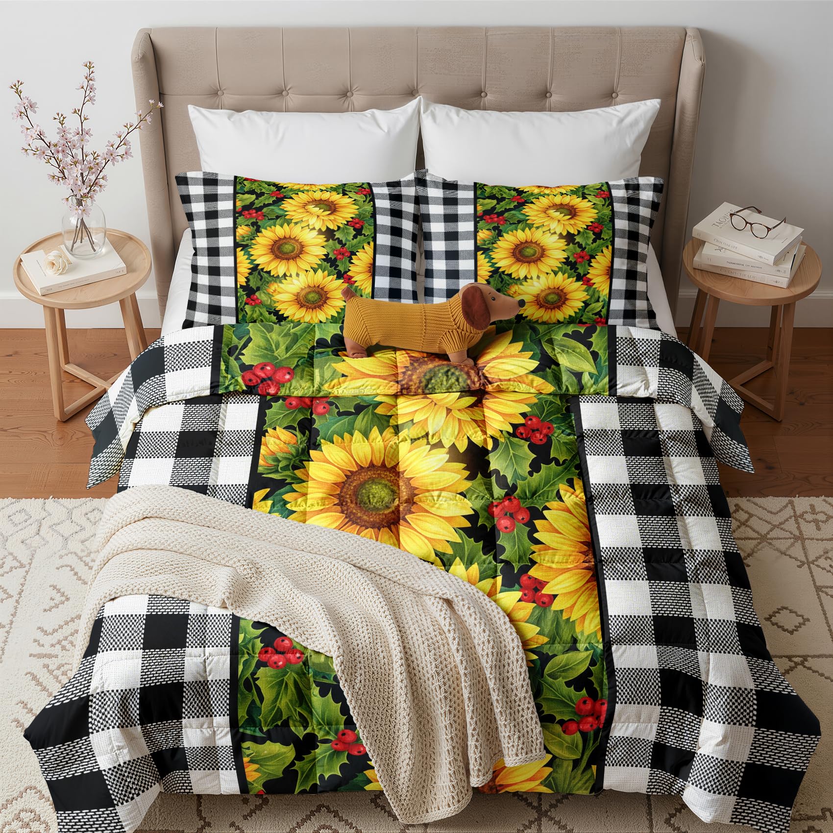 GEDAEUBA Sunflower Coverless Duvet Single 10.5 Tog
