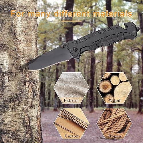 Miniatura 4 de Corfara Navaja de bolsillo grabada para padrinos de boda, padrino de boda, padrino de boda, regalo para boda, cuchillo de campamento con rompedor de