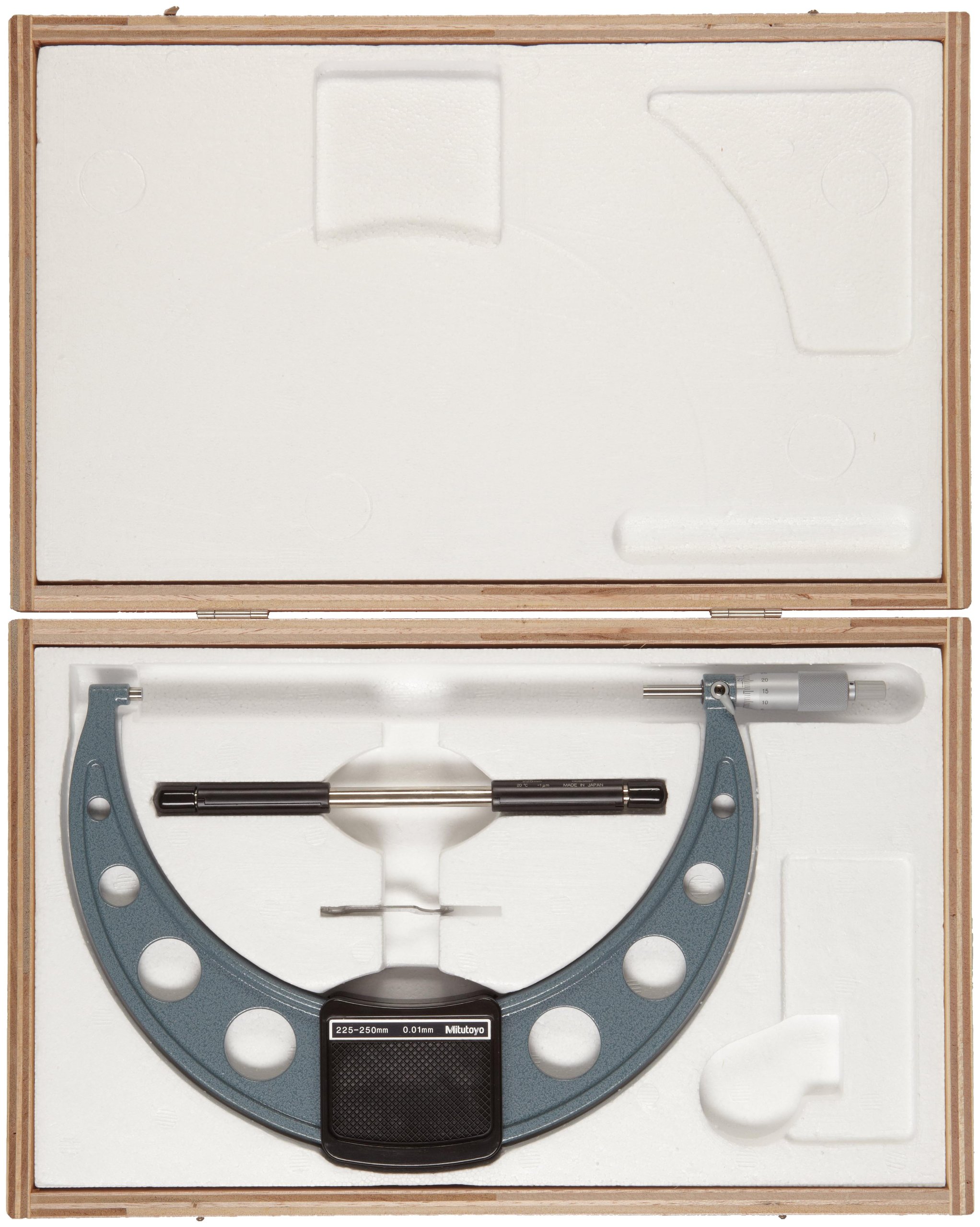 Mitutoyo 103-146-10 Series-103 Micrómetro exterior, rango de 225 mm-250 mm, graduación de 0,01 mm