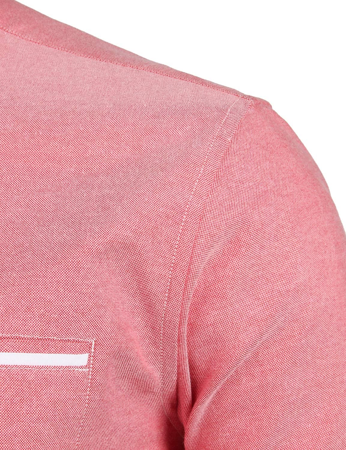 ZEROYAA Mens Hipster Mandarin Collar Slim Fit Long Sleeve Casual Button Down Oxford Dress Shirt with Pocket - Image 5