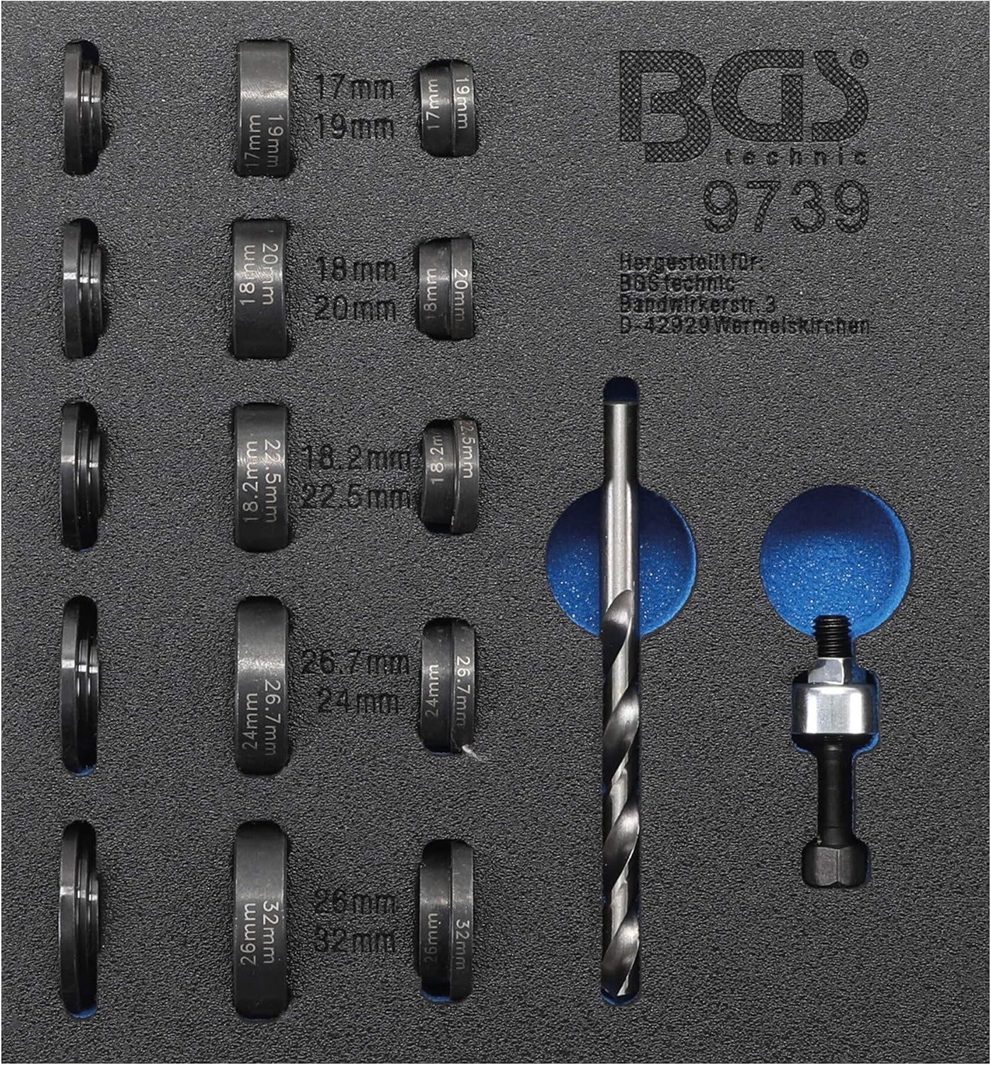 BGS 9739 | Tool Tray 1/6: Hole Punch Set | for Parking Sensors | Ø 17-32 mm