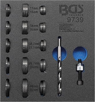 BGS 9739 | Tool Tray 1/6 Hole Punch Set | for Parking Sensors | 17-32 mm