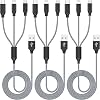 Cable de carga múltiple 4 pies, paquete de 3, cable cargador 3 en 1, carga rápida múltiple | Cable USB trenzado en nailon para carga de varios teléfonos con Type C, Micro y Lightning para Apple iPhone 17-5 y Android 1