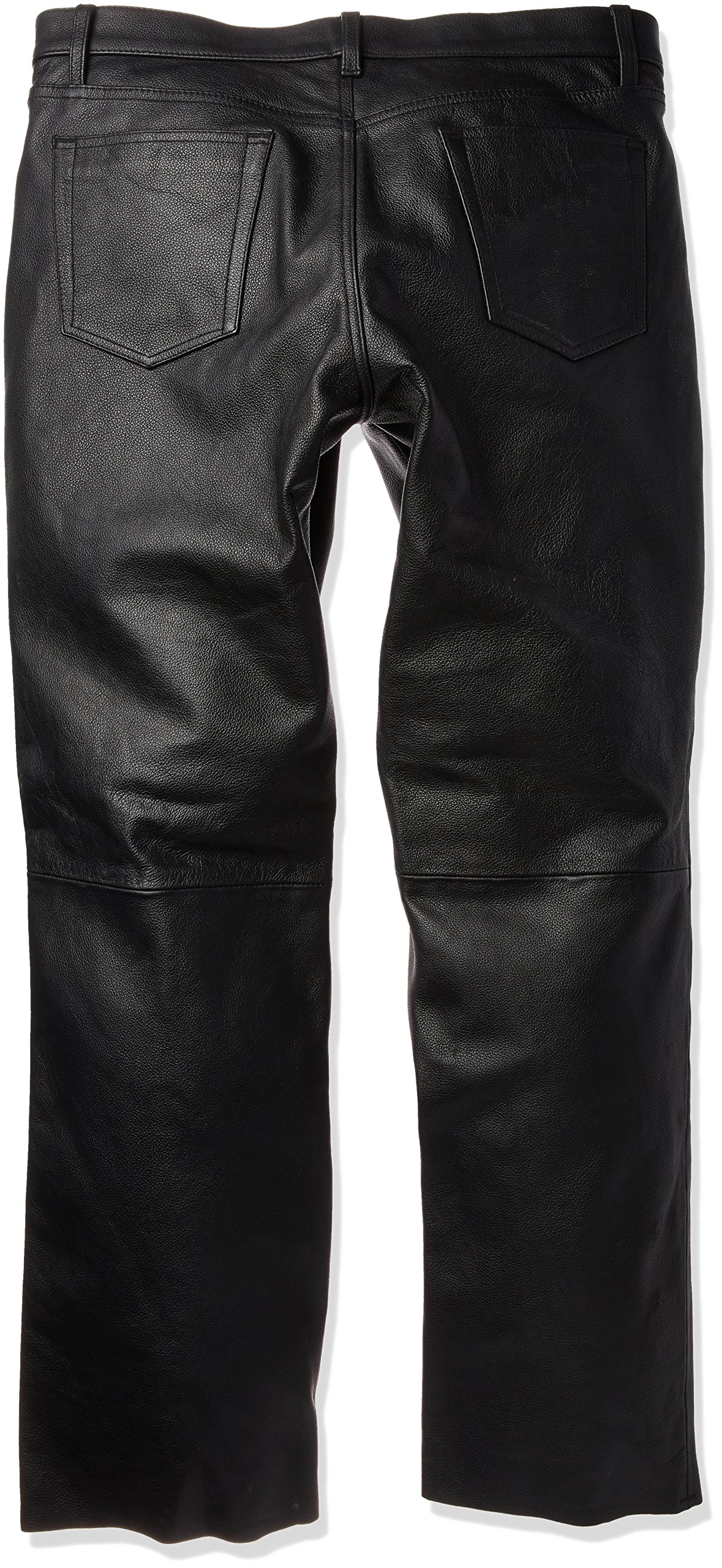 First Mfg Co Commander Mens Motorcycle Leather Pants Biker Riding Black Low Rise Pants with Liner Size 34