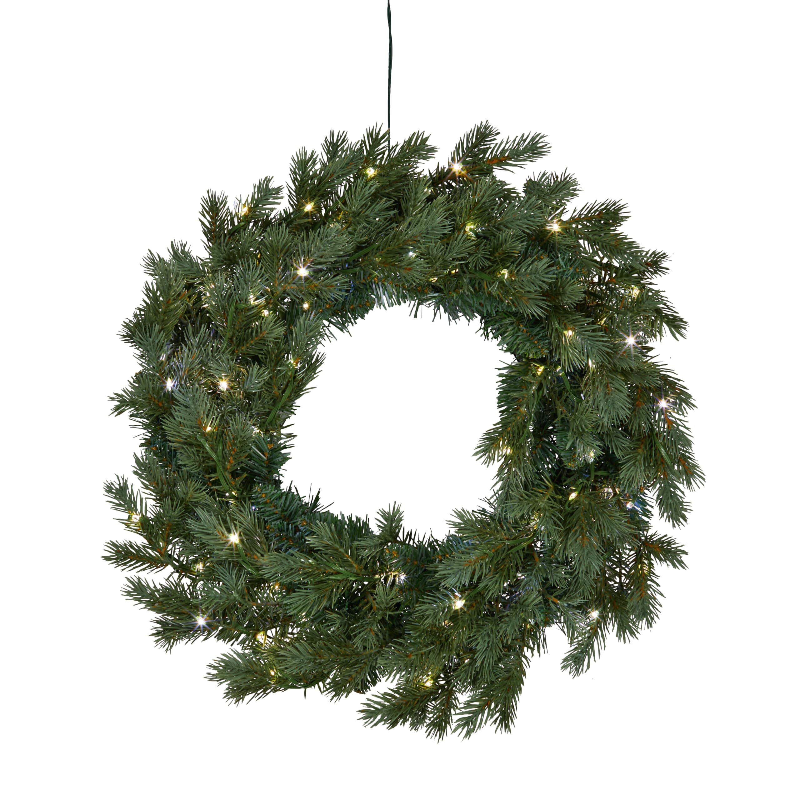 Lights4fun 45cm Dual LED Weihnachtskranz beleuchtet Adventskranz Tannenkranz Künstlich Tannen Deko Weihnachten Türkranz Tanne Weihnachtskranz Outdoor Deko Adventskranz