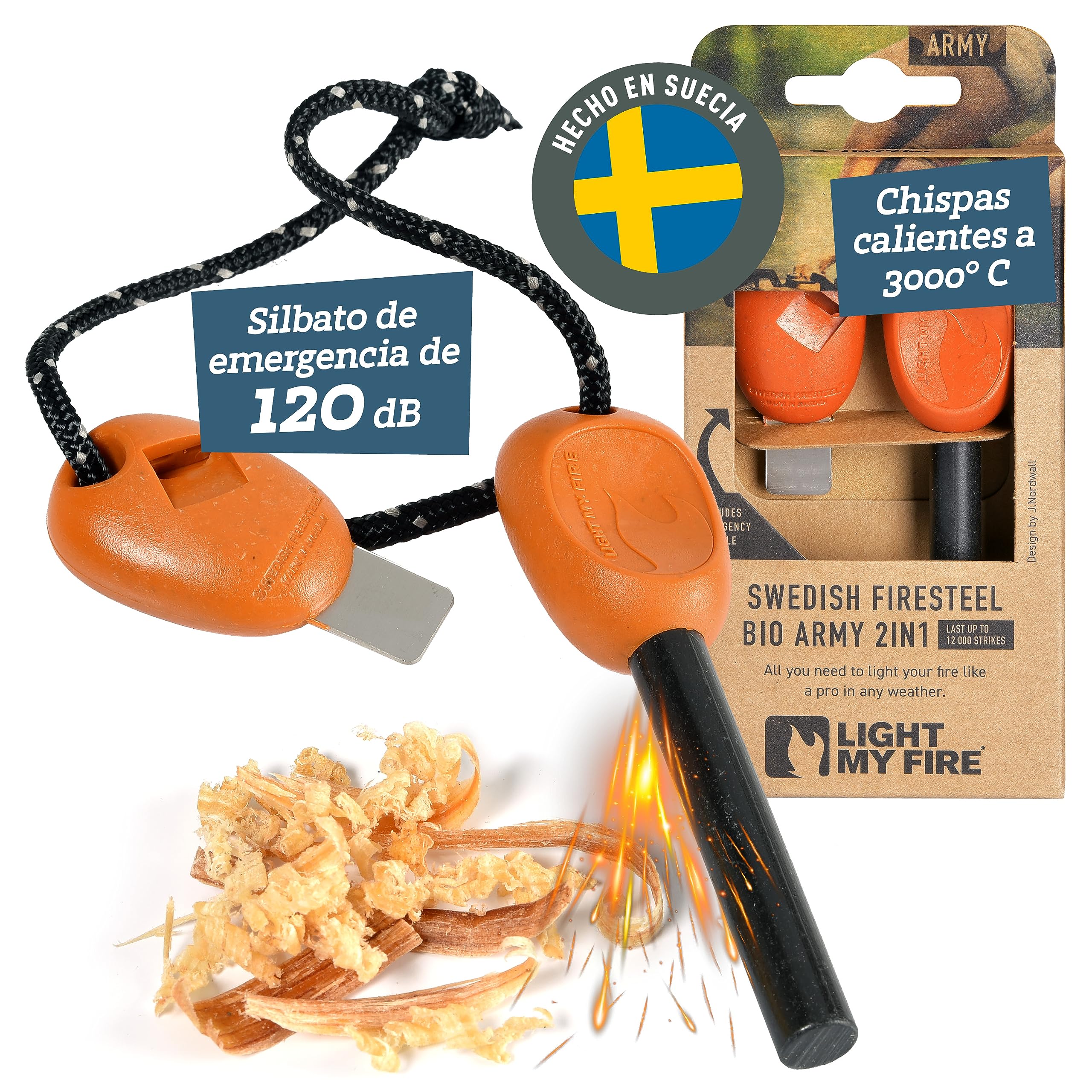 Light My Fire Pedernal Supervivencia Encendedor Magnesio 1 cm 12 000 Chispas Ferrocerio