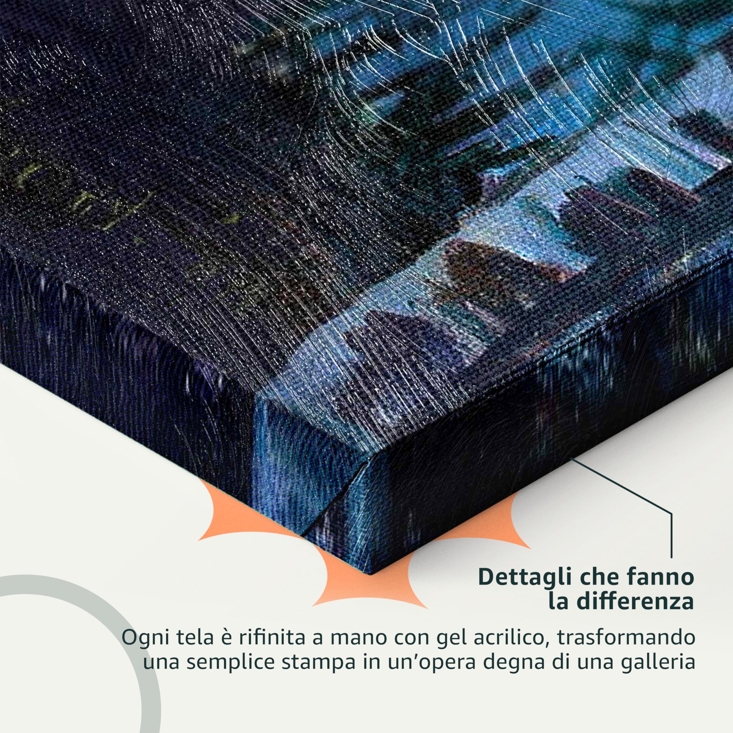 B&D XXL Quadro Componibile 5 Pezzi – 225x112 Cm – Tela Strutturata Con Rilievo Acrilico – Stampa Buddha Paesaggio – Decorazione Moderna Soggiorno