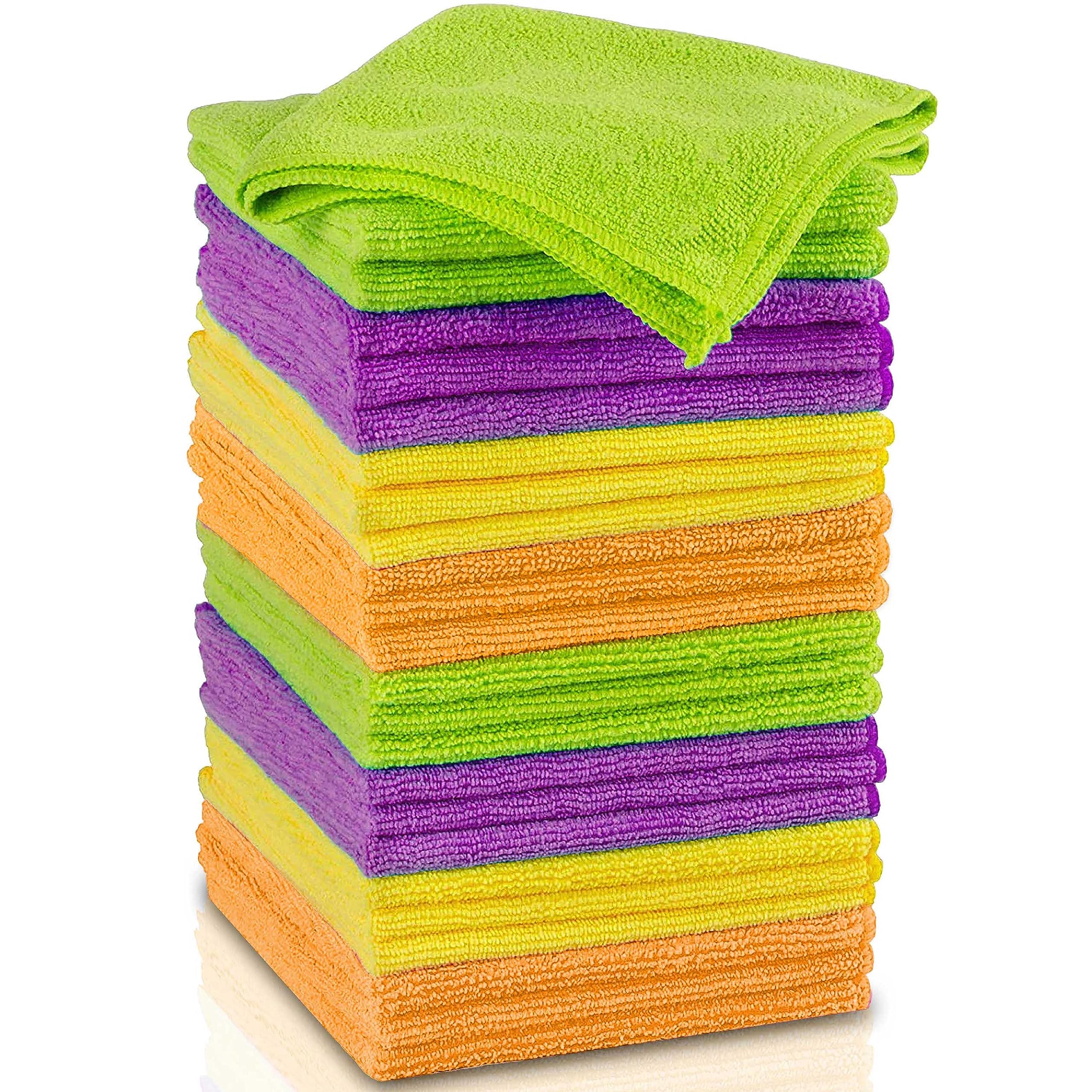 RKINC Microfibre Cloth | Microfibre Window Cleaning Cloth, All Purpose Microfiber Glass Cleaning Towels 30cm x 30cm, 24 Pack, Durable Absorbent Cleaning Cloth for Windows Cars Mirrors