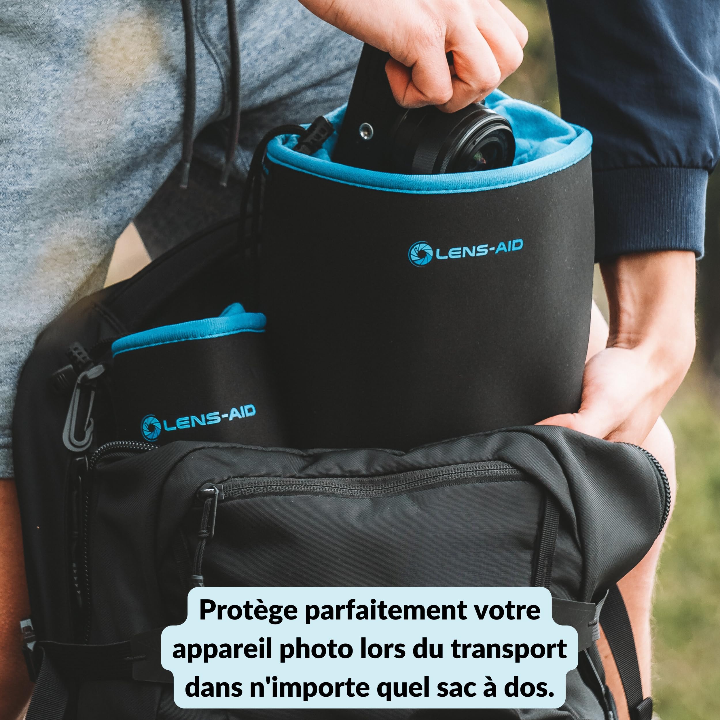 Sacoche en néoprène pour appareil photo avec doublure de protection (M)
