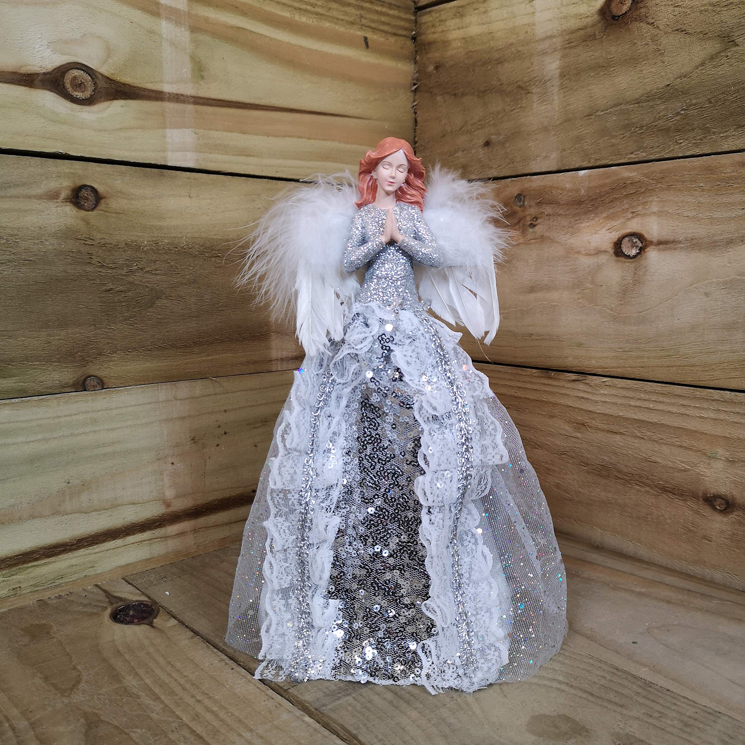 Kerst-engel boomtopper | Elegante engel hanger kerstboom topper met vleugels | Verlichte kerstboom engel topper