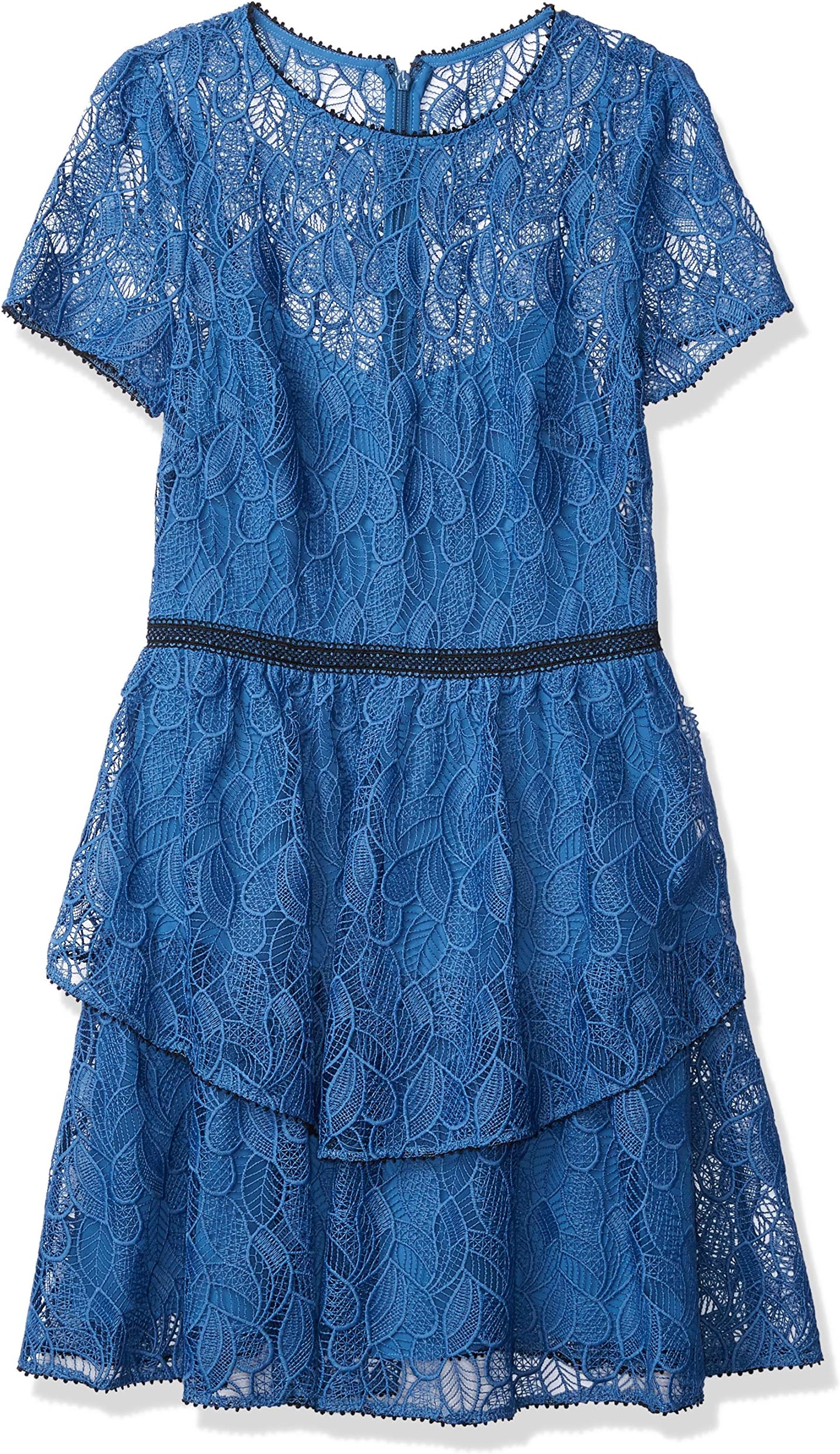 Women's Short Sleve Cocktail Dress with Tiered Skirt Cocktail Dress