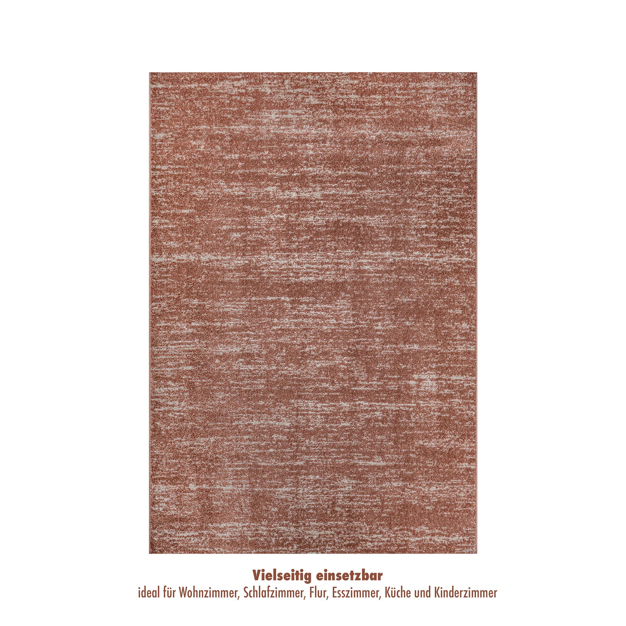 Impression London Teppich 120x170 cm Terra, Moderner Kurzflor Teppich im Abstract Design, Weich und Pflegeleicht für Wohnzimmer, Schlafzimmer, Esszimmer, Flur und Homeoffice