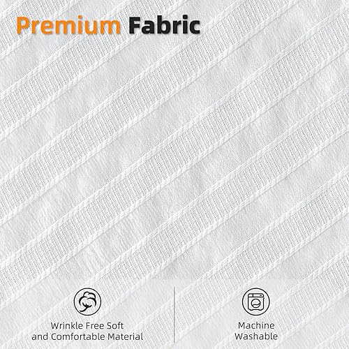 Miniatura 3 de Seasonwood Cortina de ducha de 78 pulgadas de largo, estilo bohemio, vertical, a rayas, para decoración de baño, juego de cortina de ducha de tela