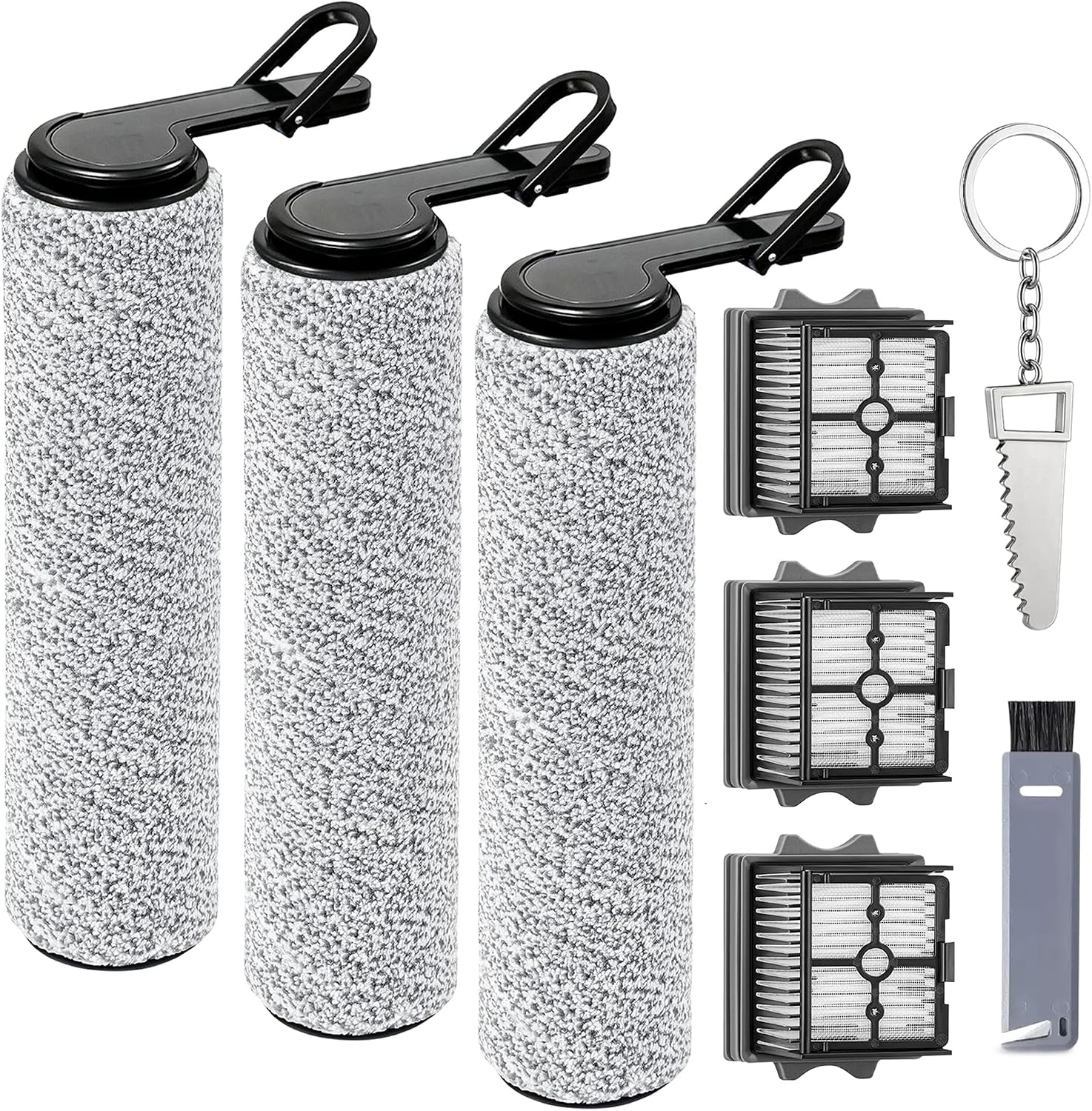 Roller Brush and Filter Replacement Parts, Compatible with Tineco Floor One Stretch S6,Switch S6,S7 Stretch Ultra,i5 Stretch,i6 Stretch,S9 Artist steam,S9 Artist Pro Cordless Wet Dry Vacuum Cleaner