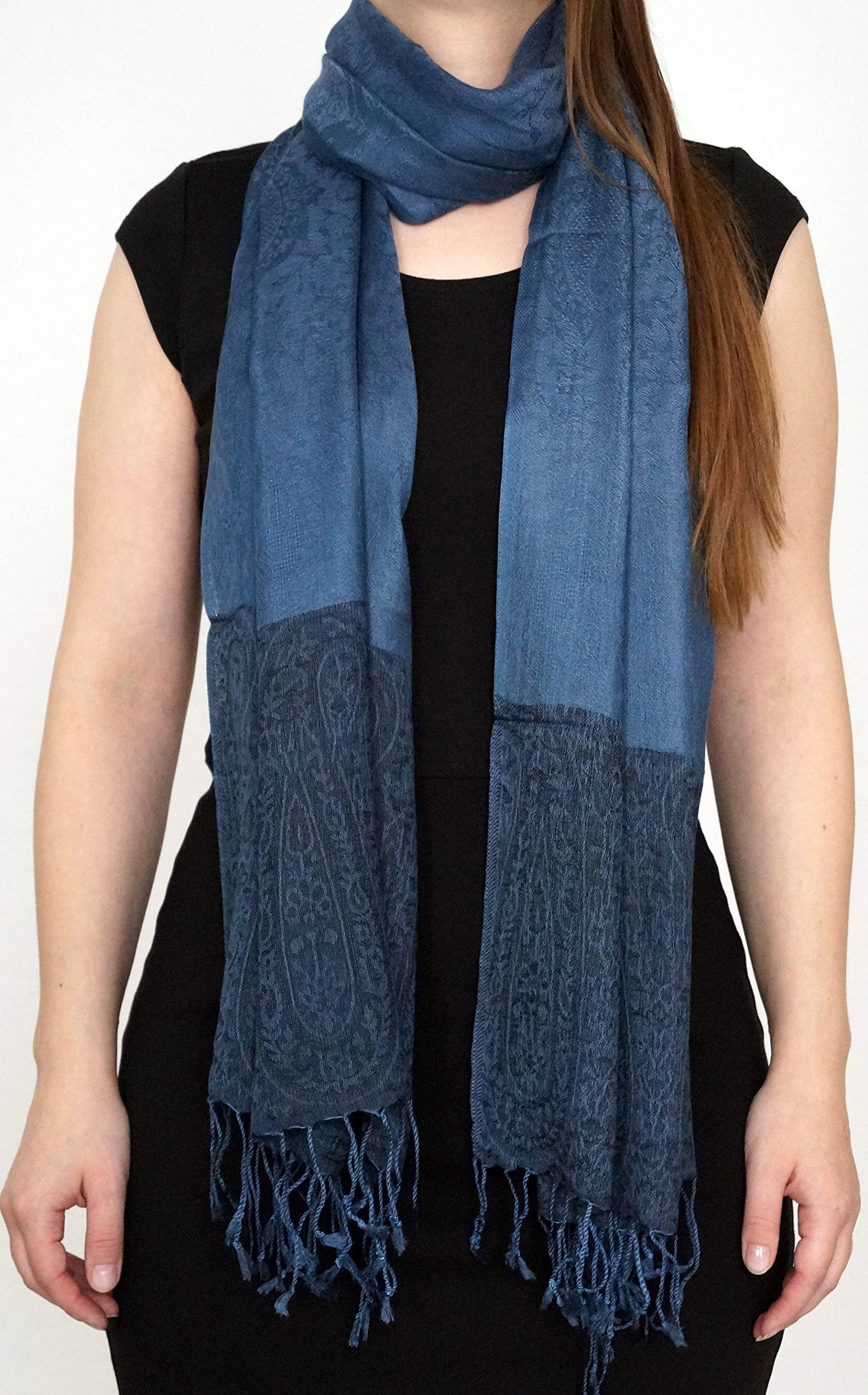 Handgewebter Kaschmir Schal in Dunkelgrau Farbe für Klassische Damen mit klassischen Outfits und geschmack - 75cm x 200cm