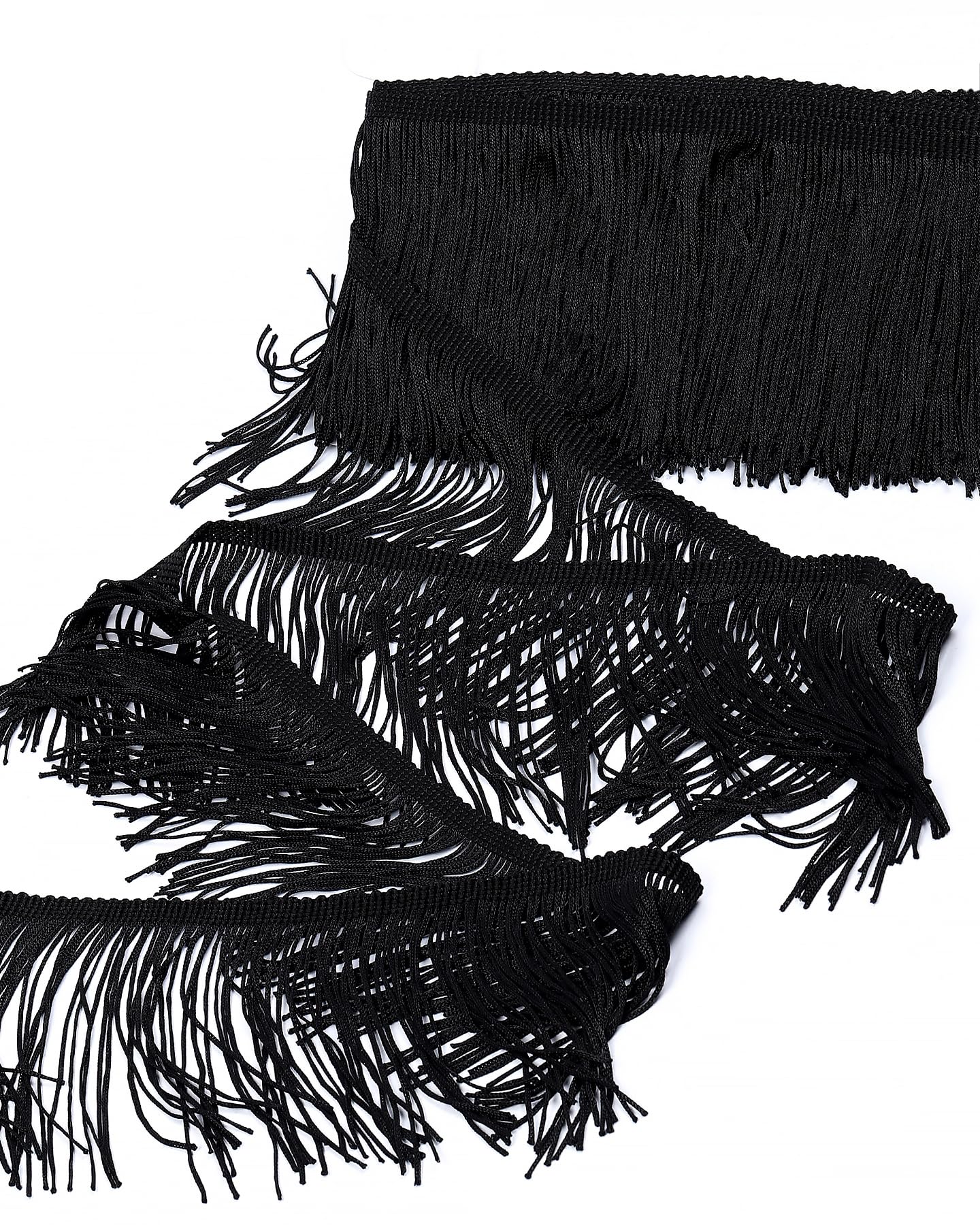 4" x 10 Yards Black Fringe Trim by Alice Crafts – Decorative Tassel Trim for Sewing, Costumes, DIY Crafts, and Home Decor Projects
