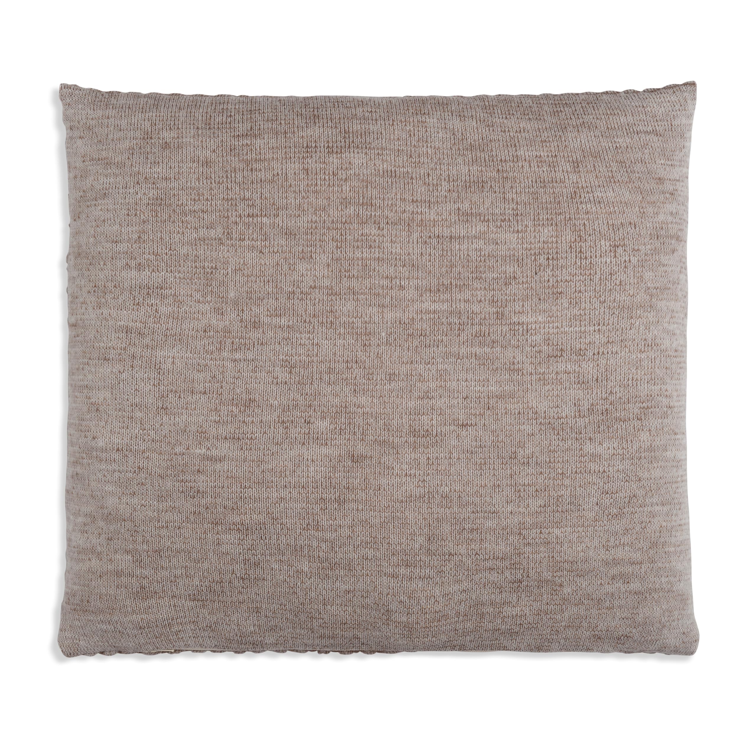 KNIT FACTORY - Juul Quadratisches Zierkissen - Marron/Beige - 50x50 cm