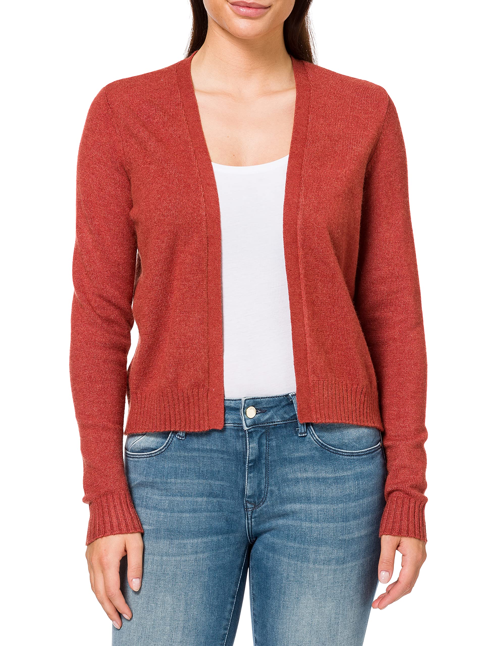 Vila Damen Viril Short L/S Knit Cardigan-noos Strickjacke, Burnt Henna ,XXL