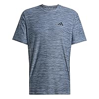adidas Uomo Train Essentials Stretch Training Tee, Glow Blue Mel/Black