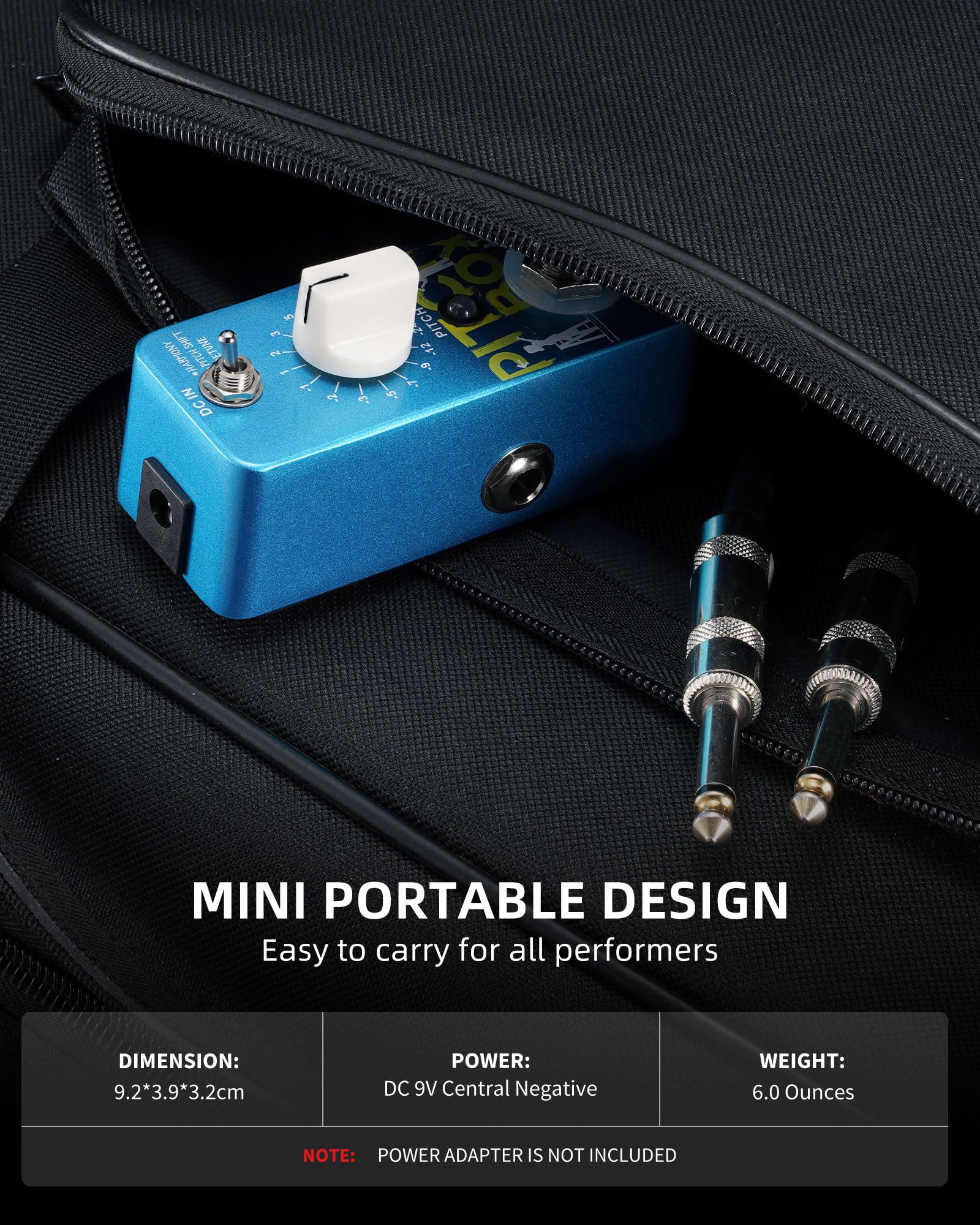 LEKATO Mini pedale Pitch Shifter, Harmonizer Pedale Chitarra Pitch Box Harmonizer Digital Octave Guitar Drop Pedal, True Bypass, Effetti per chitarra elettrica e basso