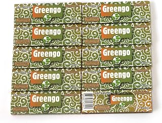 10 booklets - Greengo Unbleached Natural Rolling Paper Size 1 1/4-500 Papers