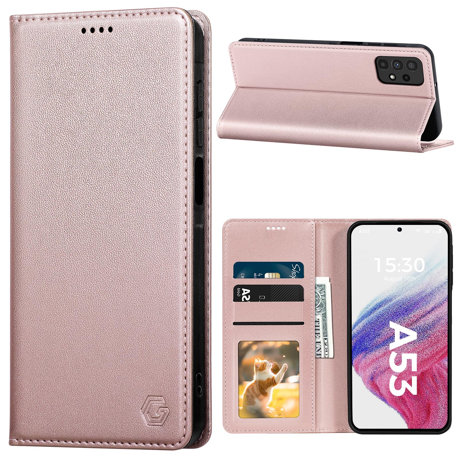 Kirnntca Handyhülle für Samsung Galaxy Hülle, Kartenfach Premium PU Leder Klapphülle Schutzhülle, Standfunktion Tasche Flip Case für Samsung Galaxy Hülle