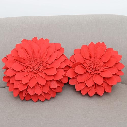 Vista 6 de SARO LIFESTYLE Almohada de fieltro en forma de flor