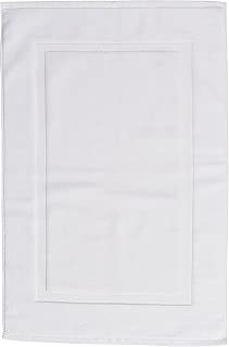 AmazonBasics Banded Bathroom Bath Rug Mat - 20 x 31 Inch, White - coolthings.us