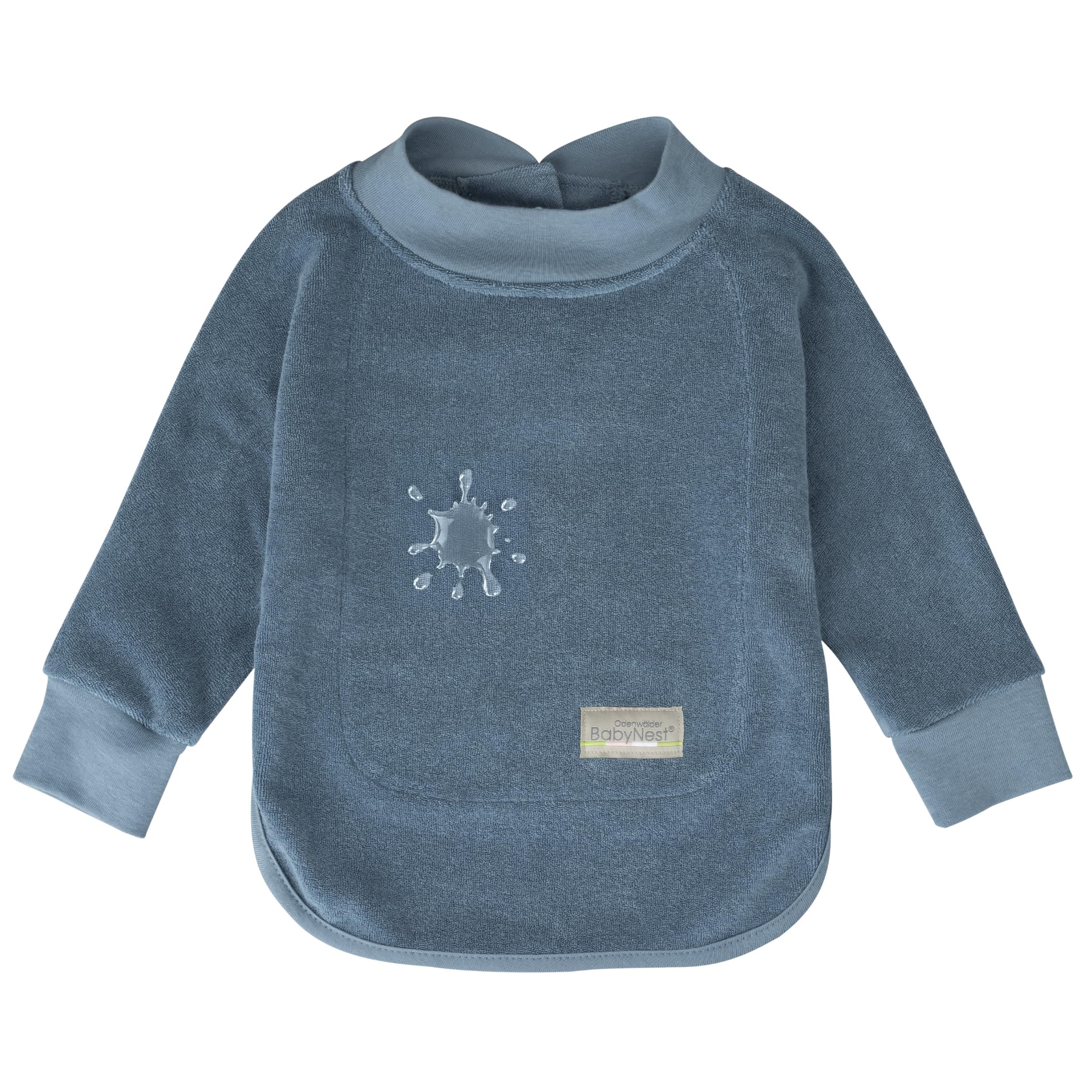 Odenwälder Baby Ärmellätzchen – Wasserdichtes Langarm-Lätzchen für Beikost, 6-24 Monate, mit verstellbarem Design, 100% wasserdicht spaceblue