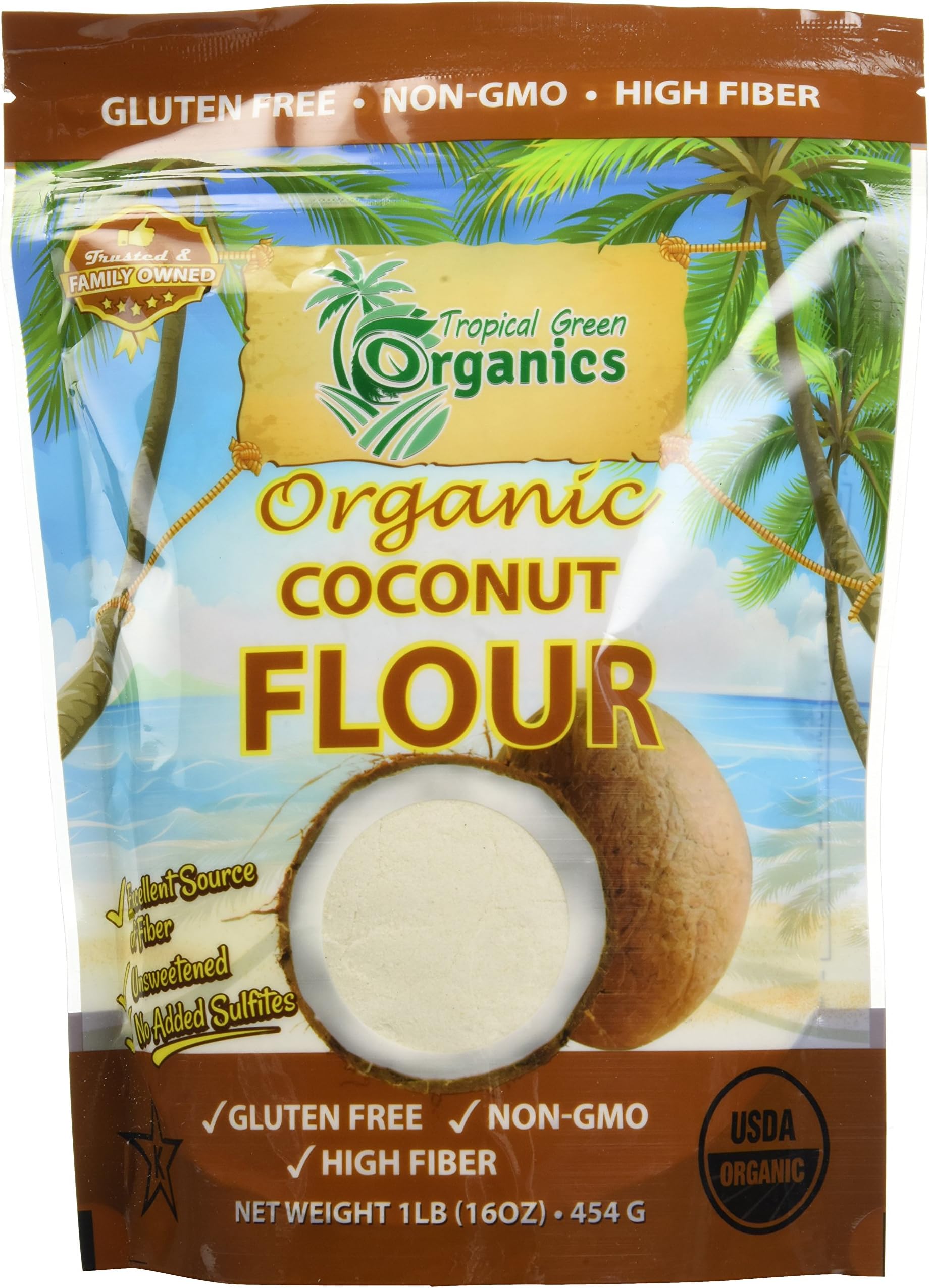 Tropical Green Organics Coconut Flour, 1 Pound