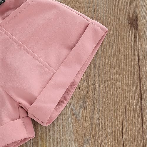 Miniatura 5 de TheFound Conjunto de ropa de verano para niñas pequeñas sin mangas de punto acanalado cuello halter pantalones cortos