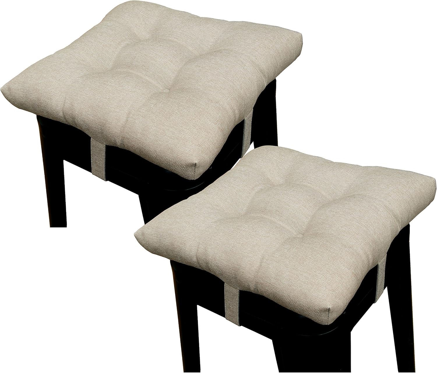Bar Stool Cushions, Outdoor Patio Home Kitchen Square seat Cushions with Ties 12 Inches, Set of 2, Bright Red