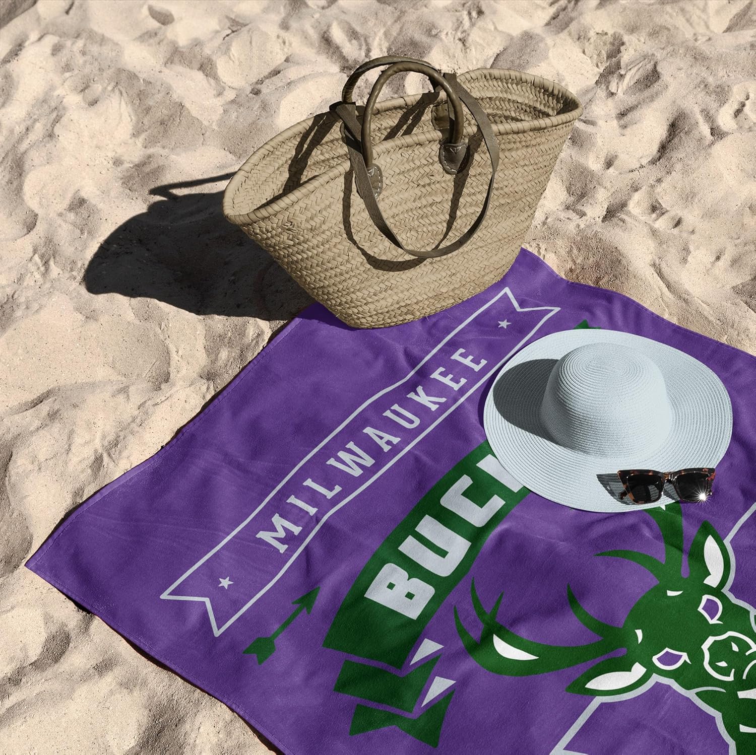 Northwest NBA Milwaukee Bucks Beach Towel, 30" x 60", Hardwood Classics