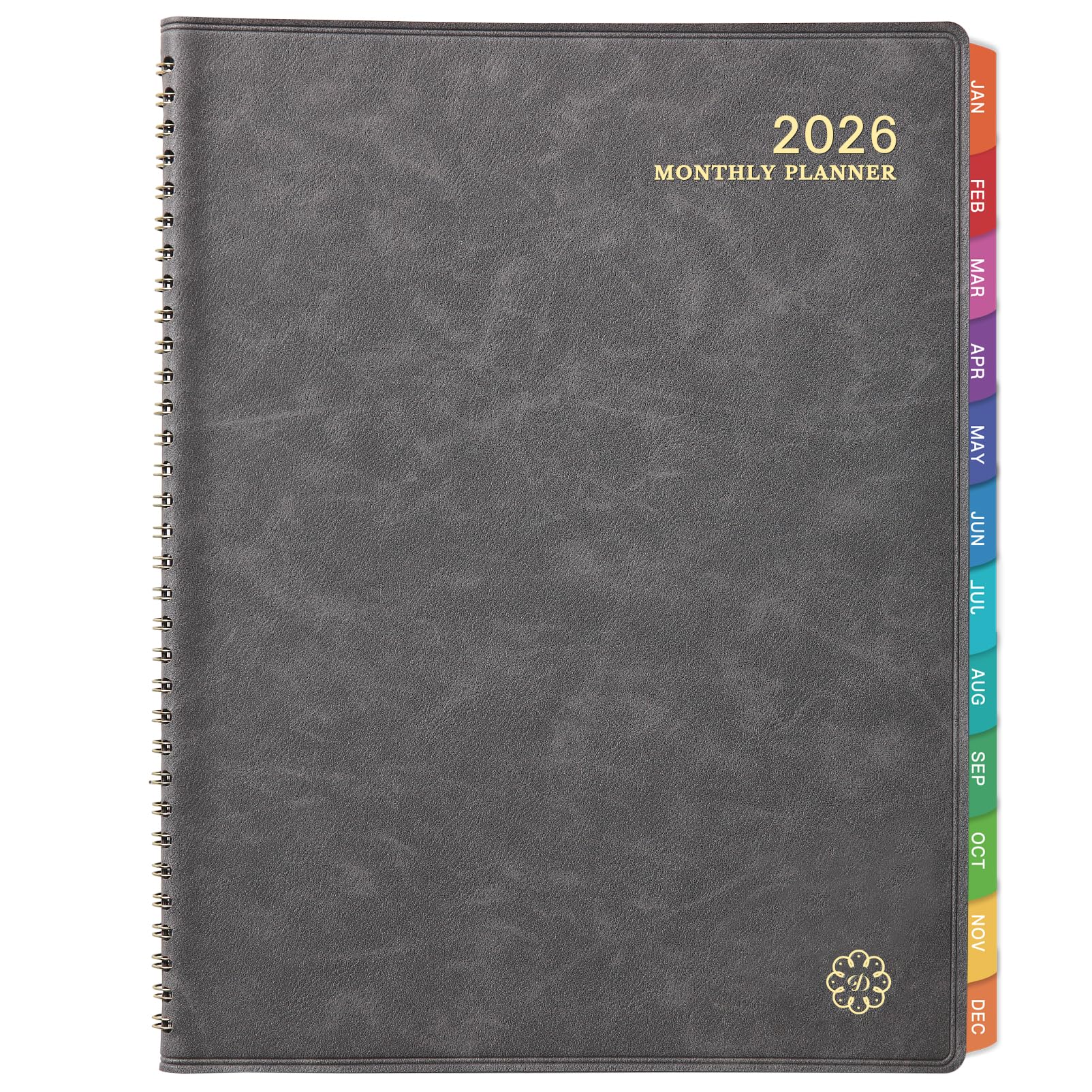 2026 Monthly Planner - Monthly Planner 2026 with Leather Soft Cover, January - December, 9'' x 11'' with Coated Tabs