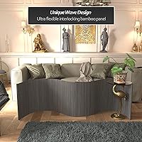 Vista 72 de Red Lantern Pantalla de onda de bambú corta de 4 pies - Blanco