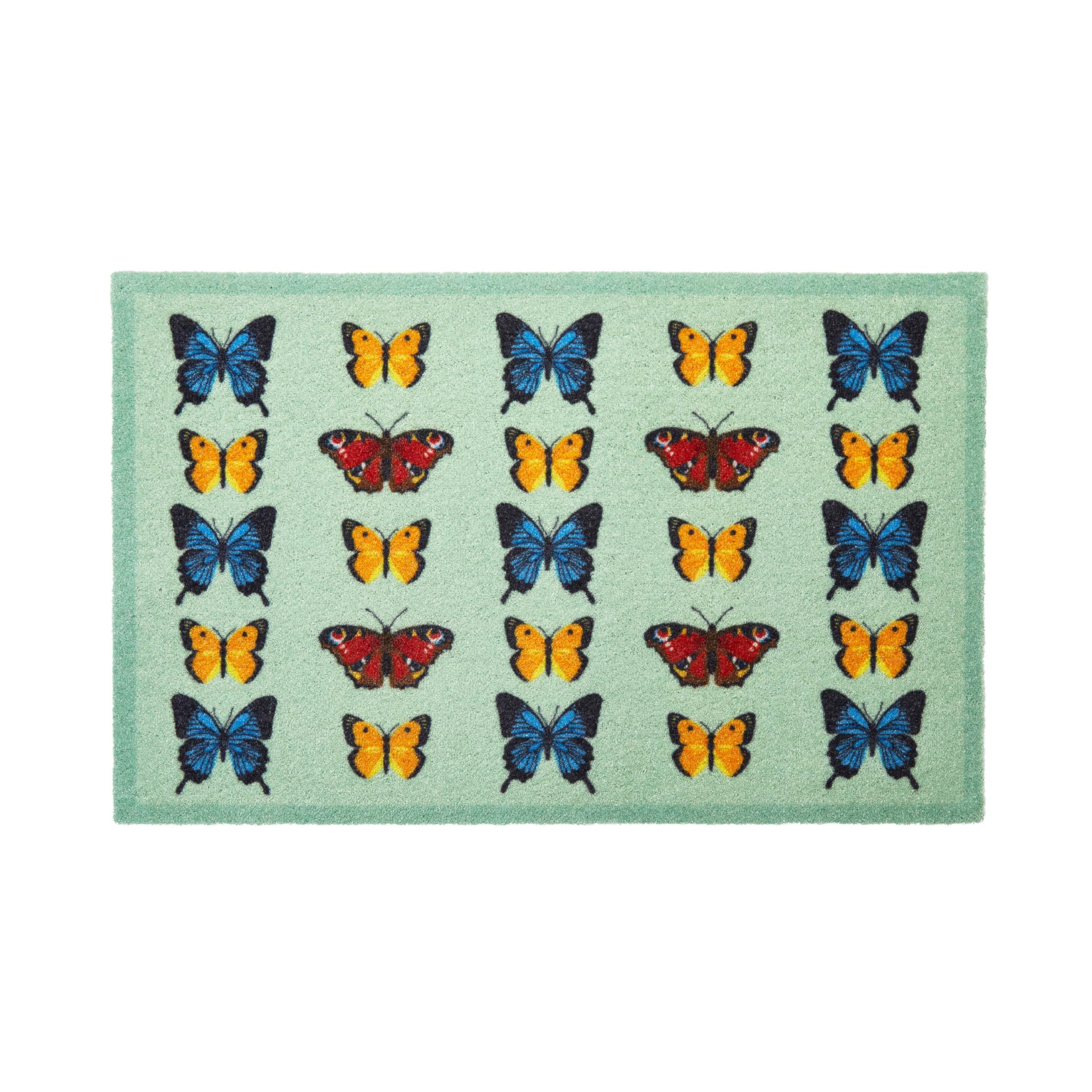 Artsy Mats - Butterfly Pattern Indoor Washable Doormat - Superior Absorption Non Slip Mat - Dirt Trapper Heavy Duty Floor Mat - Perfect for Hallway, Doorway, & Kitchen Mat, (80x50cm)