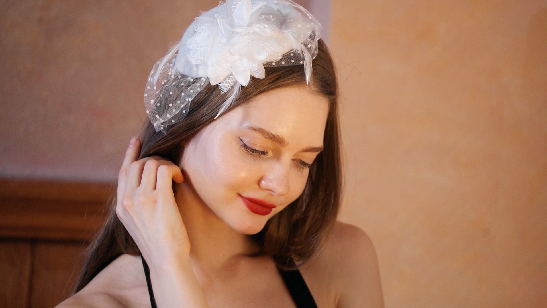 8364 Women Fascinator Hats Tea Party Hat Vintage Pillbox Headband Tea Party Fascinator Pillbox Hat Feather Headband for  main image 2