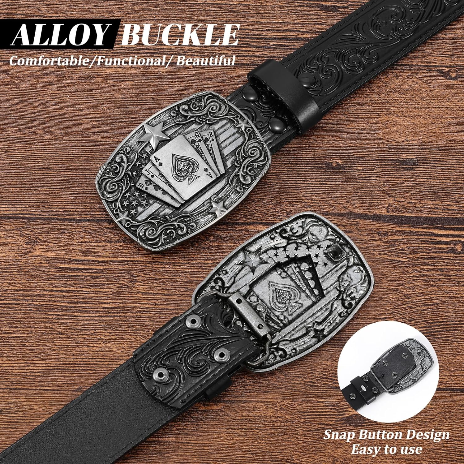 BELTROAD Cowboy Belts for Men Women Cowgirl Belt Western Country Belts for Jeans Christmas Gifts - Image 2