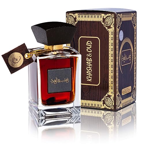 ARABIYAT Eau de Parfum unisex Khashab & Oud - 3.4 fl oz, fragancia oriental de madera y cedro para hombres y mujeres, de lujo (marrón)