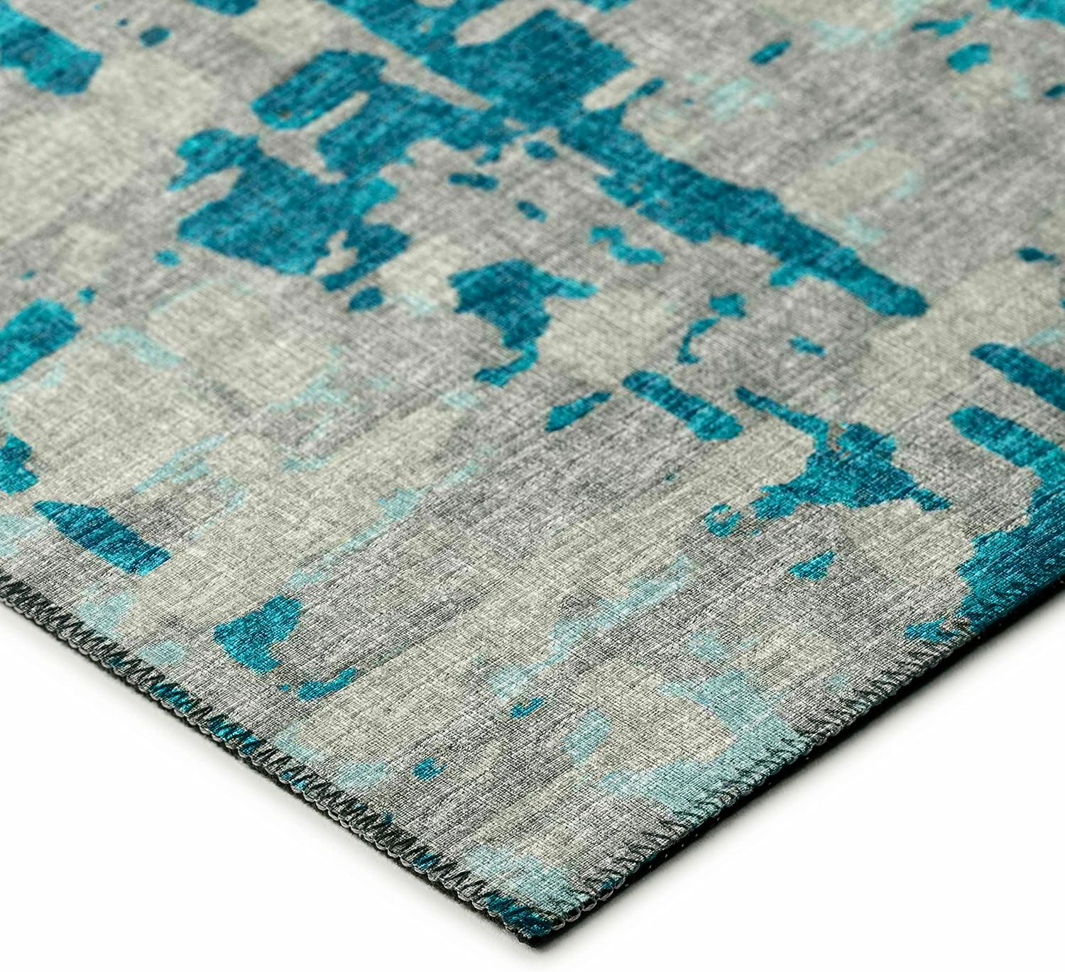 Addison Rugs Bravado ABV35 Peacock Washable 5' x 7'6" Indoor Outdoor Area Rug, Easy Clean, Machine Washable, Non Shedding, Bedroom, Entry, Living Room, Dining Room, Kitchen, Patio Rug