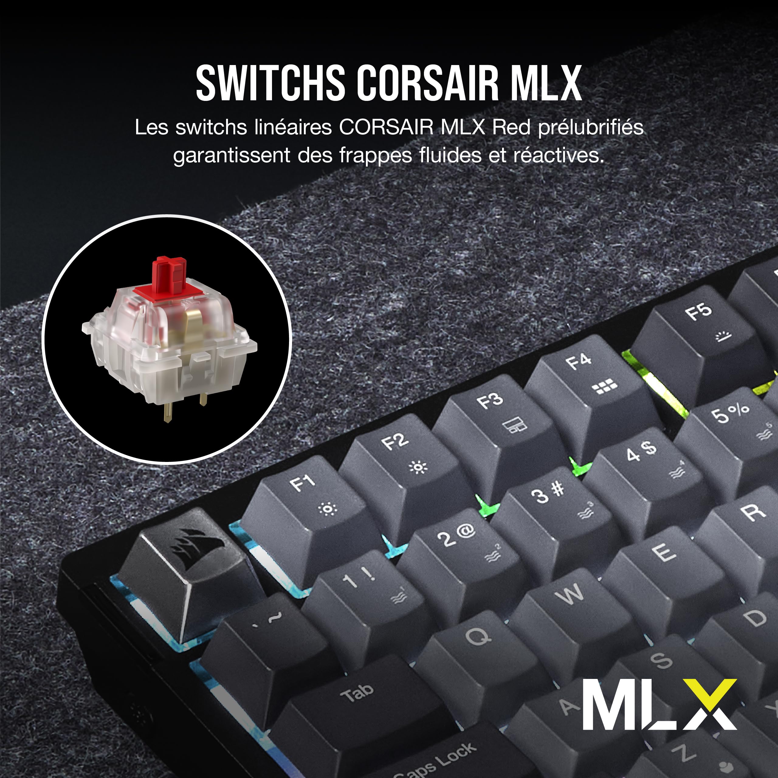 Corsair K65 Plus Wireless 75% RGB Mechanical Gaming Clavier – Noir