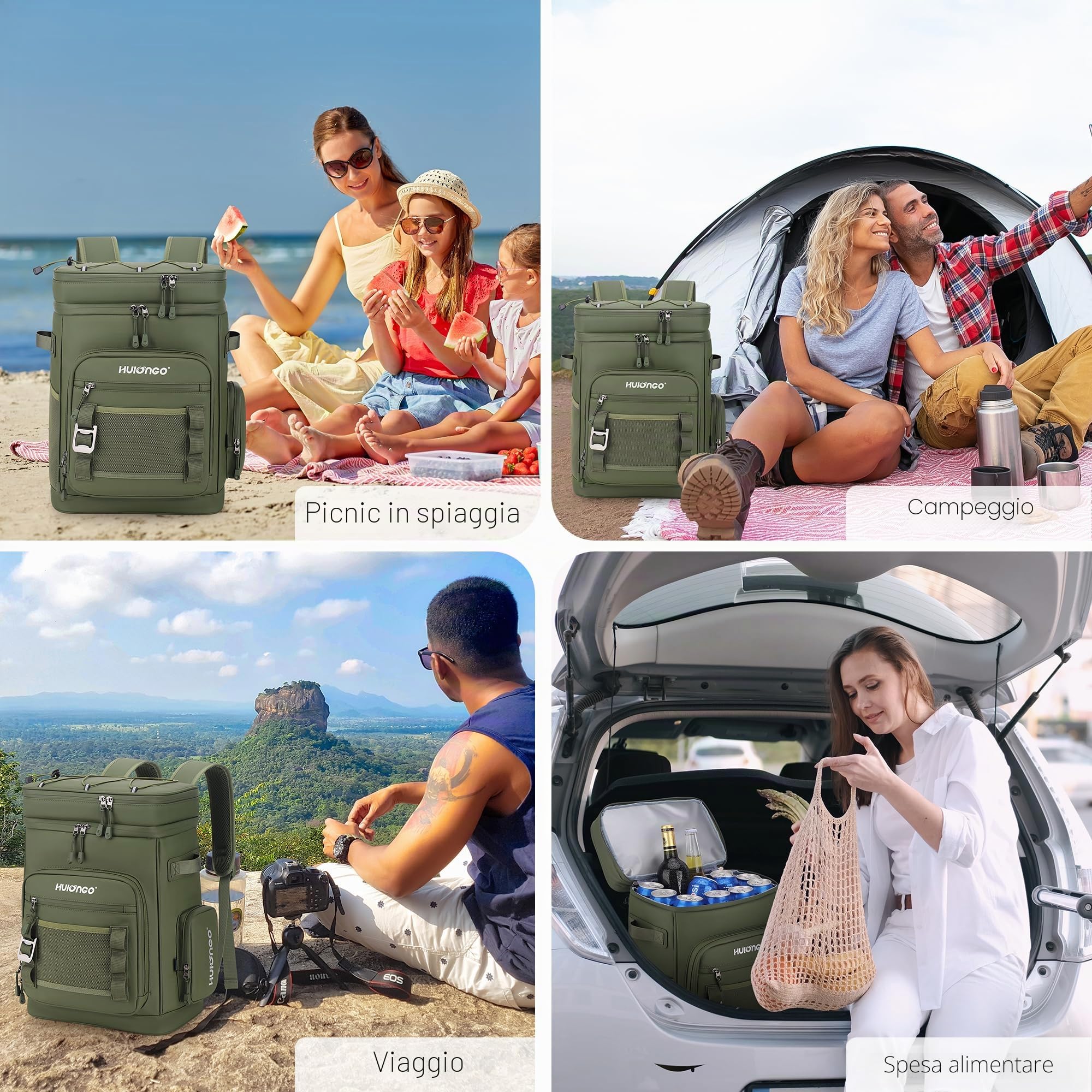 Hulongo Grande Refrigerante Isolato Impermeabile Portatile Borsa Termica a Prova di Perdite per Campeggio, Spiaggia, Pesca, Picnic, Viaggi