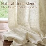 Lazzzy Beige Linen Kitchen Curtains 36 Inch 2 Panels Natural Farmhouse Cafe Tier Curtains Rod Pocket Light Filtering Flax Country Rustic Textured Crude Small Drapes for Bathroom Laundry Room 36x36
